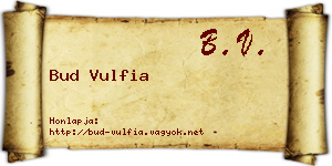 Bud Vulfia névjegykártya
